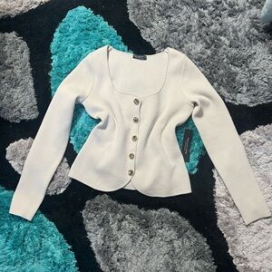 Elegant Cream Button-Up Blouse